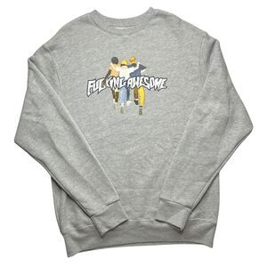 2-30 FUCKING AWESOME Sweater 100% Cotton Gray Small